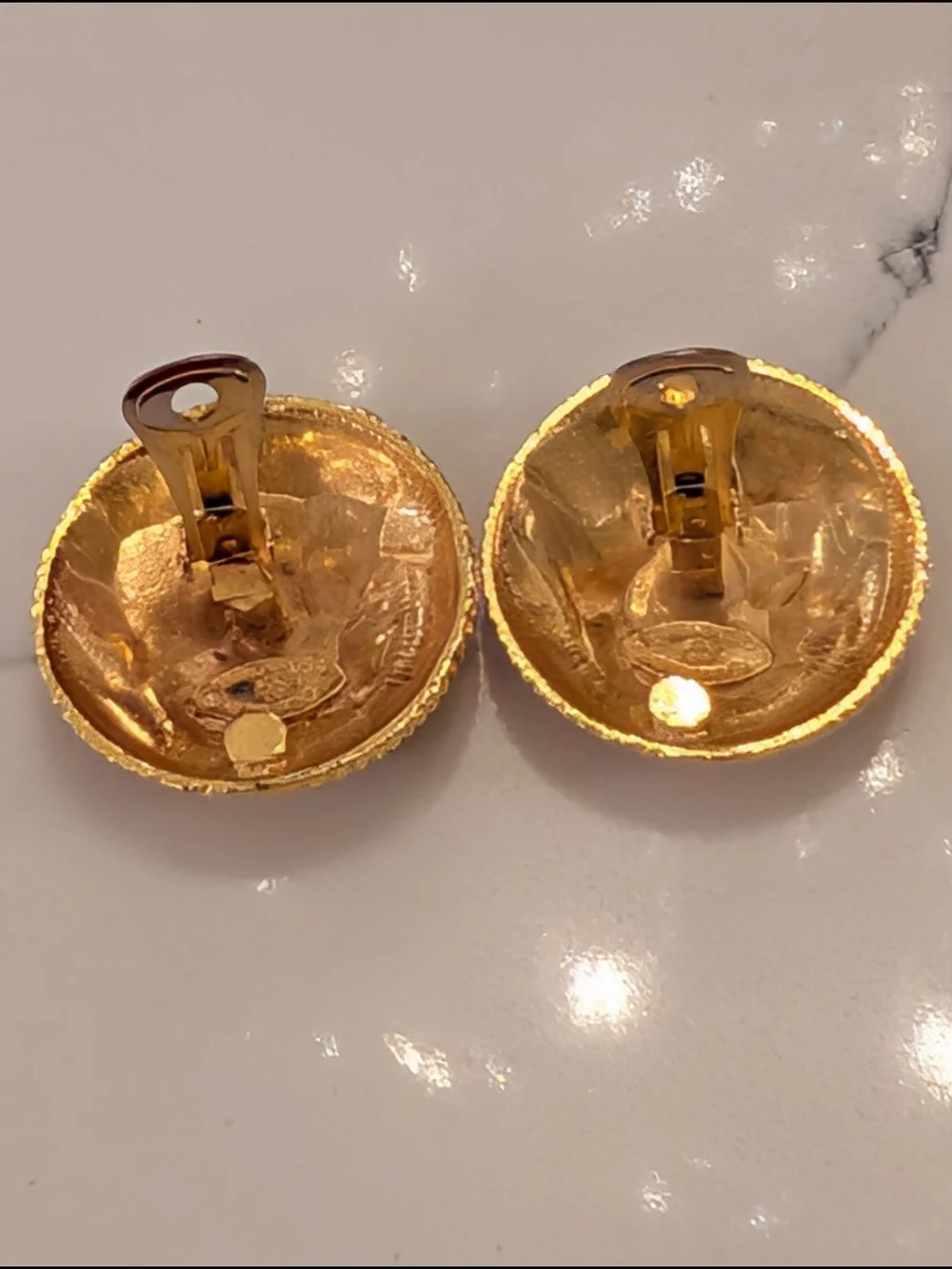 CHANEL Vintage Gold Coco Chanel Logo Clip-On Earrings